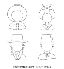 Vector illustration of imitator and resident symbol. Set of imitator and culture vector icon for stock.