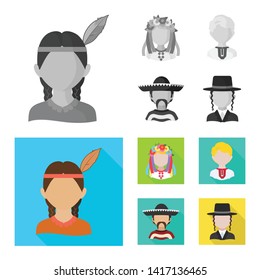 Vector illustration of imitator and resident symbol. Collection of imitator and culture vector icon for stock.