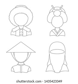 Vector illustration of imitator and resident symbol. Set of imitator and culture stock vector illustration.