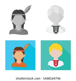 Vector illustration of imitator and resident symbol. Set of imitator and culture stock symbol for web.