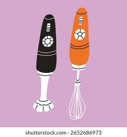 Ilustração vetorial de misturadores de imersão.
ideal para ilustrar aparelhos de cozinha, receitas, tutoriais de culinária ou descrições de produtos em plataformas digitais, catálogos e campanhas de publicidade