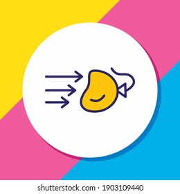 Ilustración vectorial de la línea coloreada del icono de impacto. También se puede utilizar un bello elemento emoticono como elemento de icono de golpe.