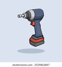 Vector illustration Impact Wrench. Vector design Wrench. Impact Wrench Repair Tool Vector Cartoon design illustration and icon for website, digital and print