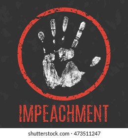 Vector illustration. impeachment inscription