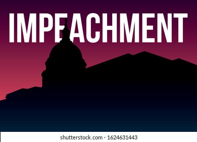 Vector illustration of impeachment lettering