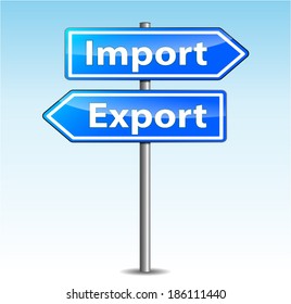 Vector Illustration Import Export Blue Arrows Stock Vector (royalty 