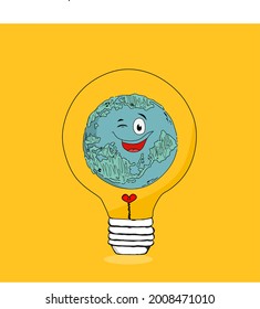 a vector illustration of the importance of loving the earth