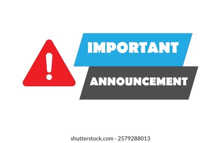 Vector Illustration Important Label. Info sign, information icon. Important attention notice sign. Modern Web Banner With Exclamation Mark. Announce message banner important. Attention please.