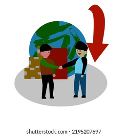 vector illustration of importing foreign goods