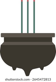 Vector illustration of incense burner and incense sticks used during Obon