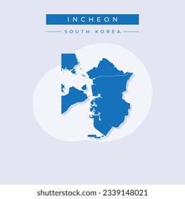 Vektorgrafik-Vektorgrafik von Incheon Karte Südkorea