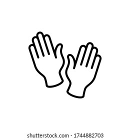 La ilustración vectorial incluye la desinfección de las manos de lavado de iconos, la máscara facial, los iconos de contorno de guantes de sanitizer para infografía. Virus Corona, iconos de línea de prevención de virus. Perfecto paso editable