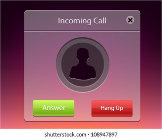 Vector Illustration Of Incoming Call Menu