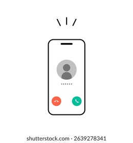Vector Illustration of Incoming Call on Smartphone