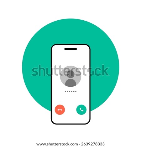 Vector Illustration of Incoming Call on Smartphone