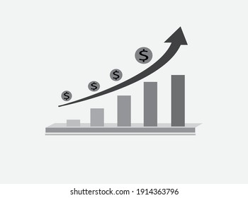 vector illustration of increased profit in a business. business logo, financial enhancement vector.