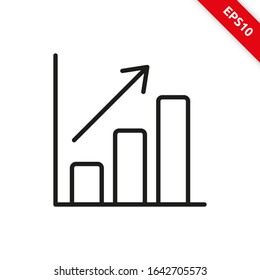 Vector illustration of increasing graph icon line symbol. eps10