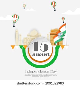 vector illustration of independence day. 15 August vector design. holiday graphic icons.