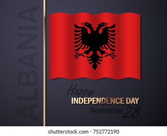 Vector Illustration for Independence Day of Albania With Golden Elements