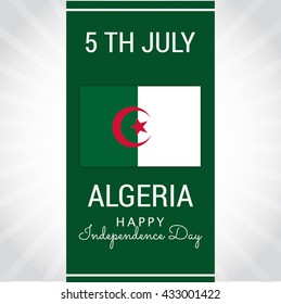 Vector illustration for independence day of Algeria.
