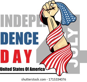 vector illustration of independence day of america 4th july