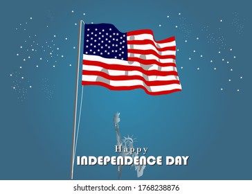 vector illustration of independence day of America