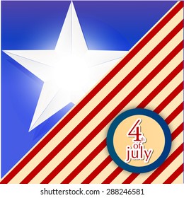 Vector illustration for independence day of America, fourth of July.