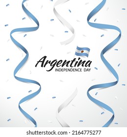 Ilustración vectorial del Día de la Independencia de Argentina.  Cinta
