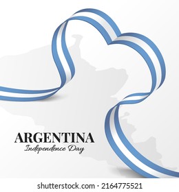 Vector Illustration of Independence Day of Argentina. Ribbon
