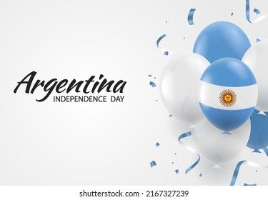 Vector Illustration of Independence Day of Argentina. Background with balloons
