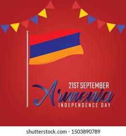 Vector illustration of Independence day in Armenia Celebration on September 21st.