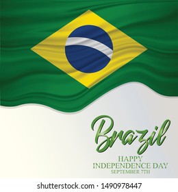 Vector illustration of Independence day in Brazil Celebration on September 7.