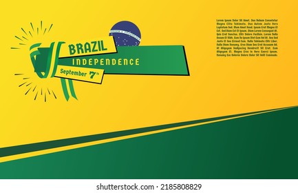 Día de la Independencia de la Ilustración Vectora de Brasil. Fondo de la tarjeta de felicitación