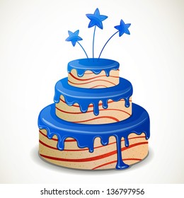 Vector Illustration of an Independence Day Cake