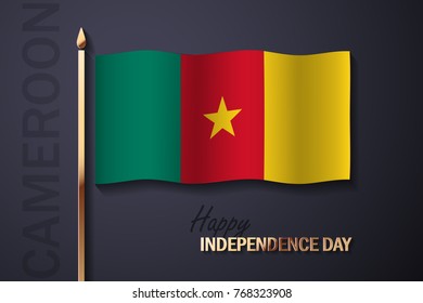 Vector Illustration for Independence Day of Cameroon With Golden Elements