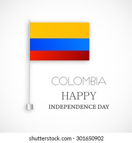 Vector illustration independence day of Colombia.