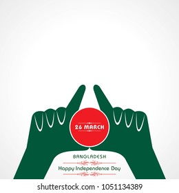 Vector illustration of Independence day concept with Bangladesh national flag pattern