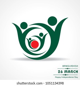 Vector illustration of Independence day concept with Bangladesh national flag pattern