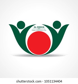 Vector illustration of Independence day concept with Bangladesh national flag pattern