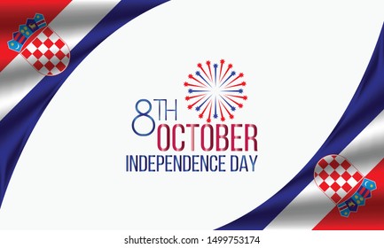 Vector illustration of Independence day in Croatia Celebration on October 8th.