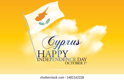 Vector illustration of Independence day in Cyprus Celebration on October 1.