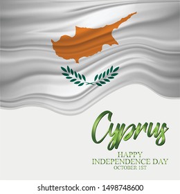 Vector illustration of Independence day in Cyprus Celebration on October 1st.