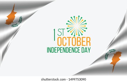 Vector illustration of Independence day in Cyprus Celebration on October 1st.