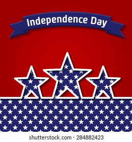 Vector Illustration of Independence Day for Design, Website, Background, Banner. American Holiday Infographic Element Template. Flag and other symbols in Blue and Red