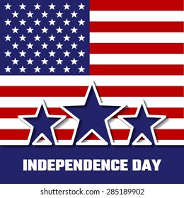 Vector Illustration of Independence Day for Design, Website, Background, Banner. American Holiday Infographic Element Template. Flag and other symbols in Blue and Red