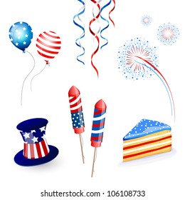 Vector illustration of independence day elements