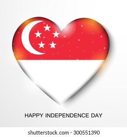  vector illustration Independence day Flag of Singapore.
