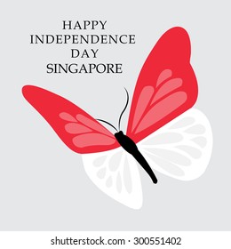 vector illustration Independence day Flag of Singapore.