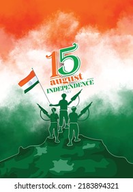 
vector illustration of Independence Day of India for 75th Independence Day of India with Creative National Tricolor Indian flag design .
