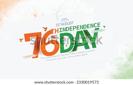
vector illustration of Independence Day of India, for 76th Independence Day of India with indian monuments sketch and Creative National Tricolor Indian flag design and flying pigeon.

